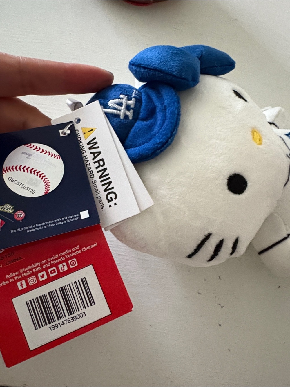 ⚾️💙Hello Kitty Dodgers Plush — White & Blue - Picture 5 of 6